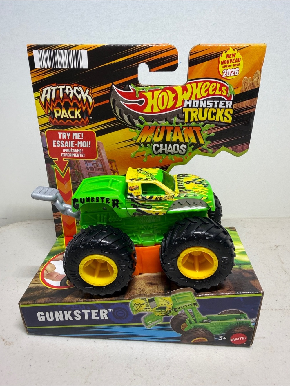 Hot Wheels Monster Trucks Gunkster Mutant Chaos - Green & Yellow
